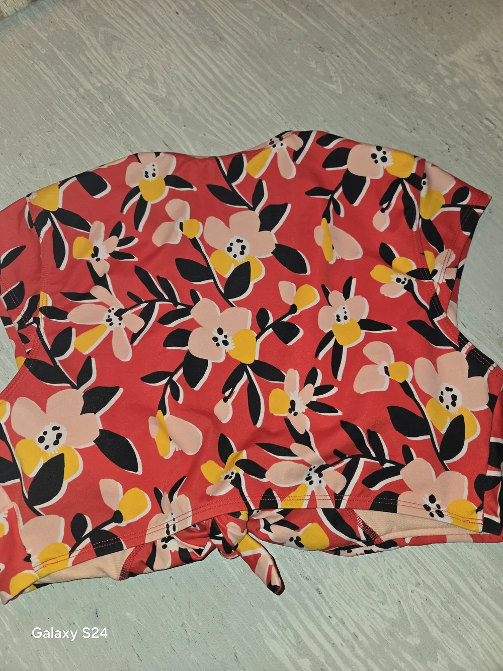 Beach Betty By Miracle Brands Floral Tie-Front Swim  Top New Sz M